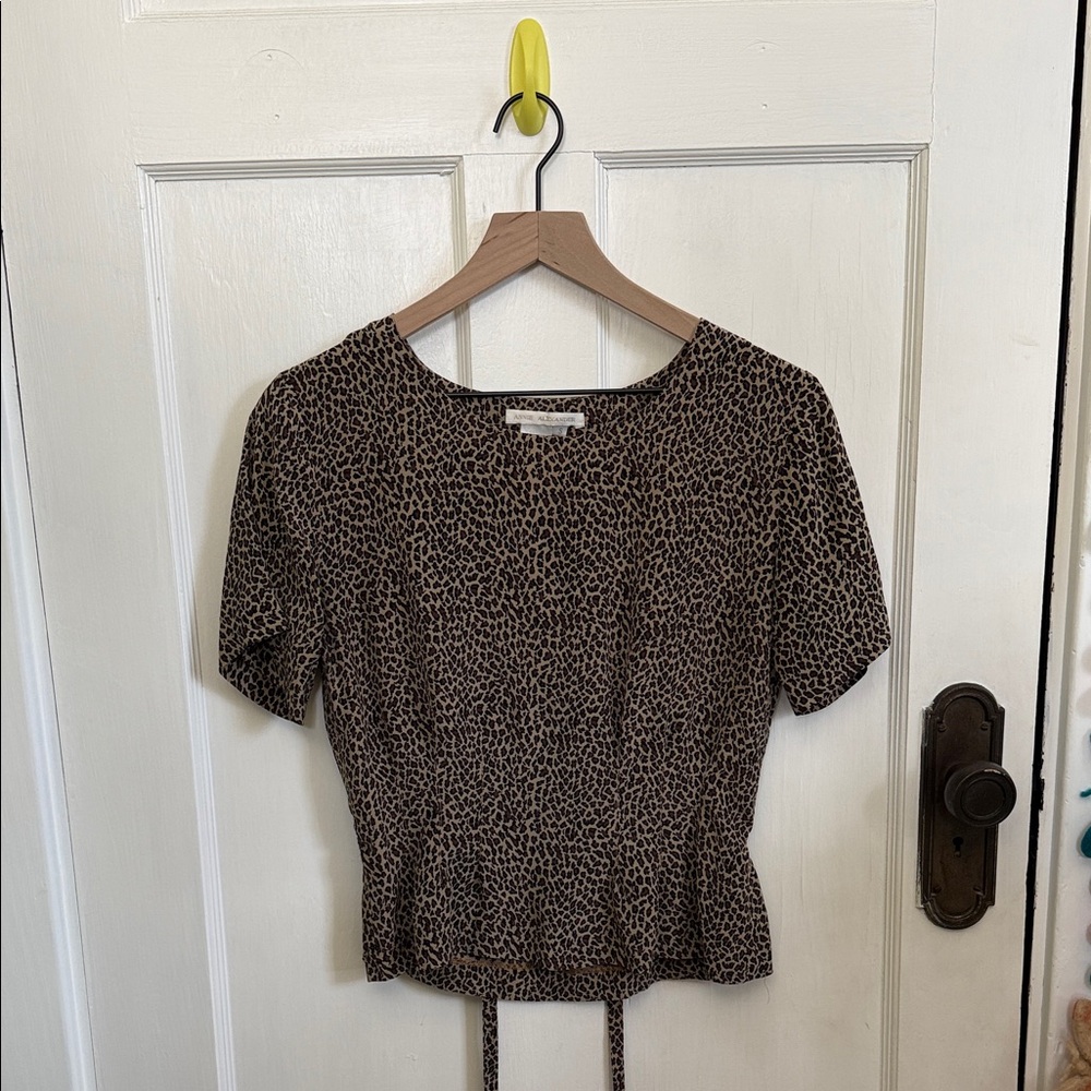 Vintage Silk Leopard Print Women's Top